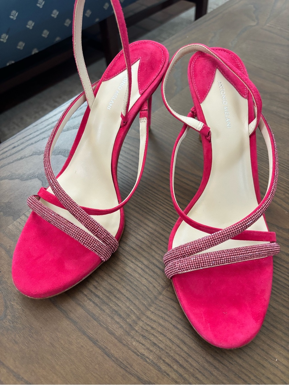 Antonio Melani Melsi Pink Rhinestone Strappy Heels | size 10